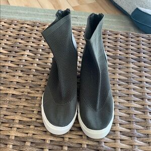 Olive Green High-Top Sneakers Booties BRAND NEW
